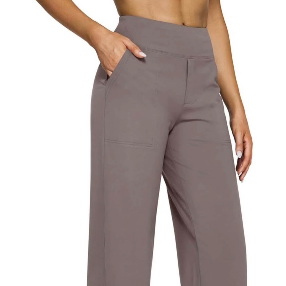 Taupe Wide Leg Yoga Pants (L)